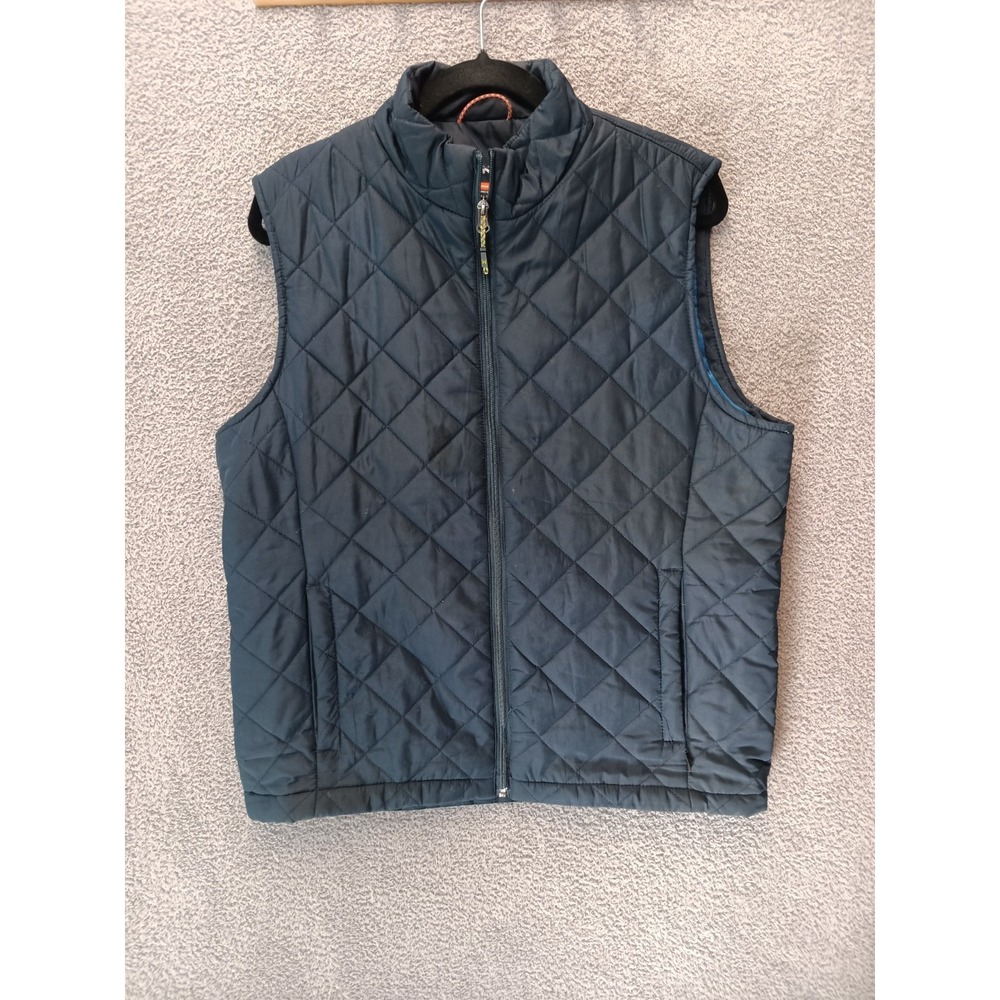 Hawke & Co Men's Quilted Vest Size M Black Zip Front Insulated Performance